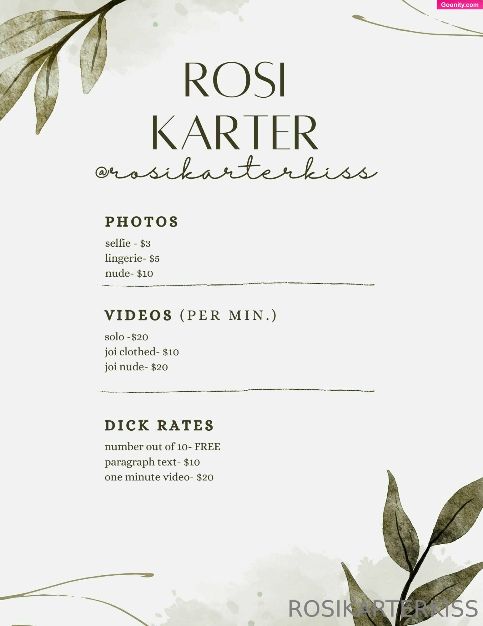 Rosi ๐ on OnlyFans - Here is my most updated custom menu!