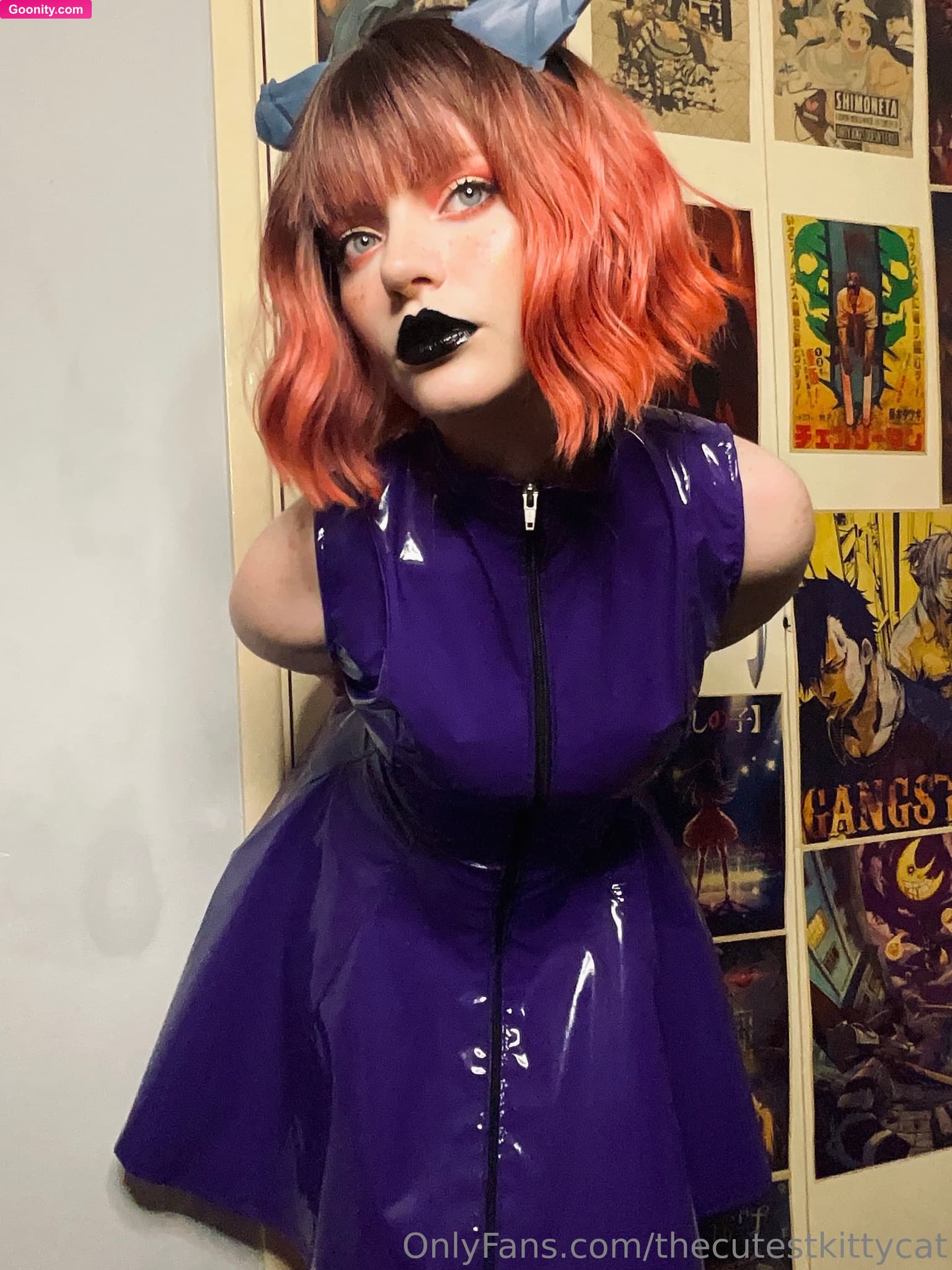 Misty silver on OnlyFans - Purple is my favourite colour 💜 PVC dress by Misfitz